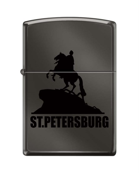 Широкая зажигалка Zippo Медный всадник 150 St Petersburg - фото 95845