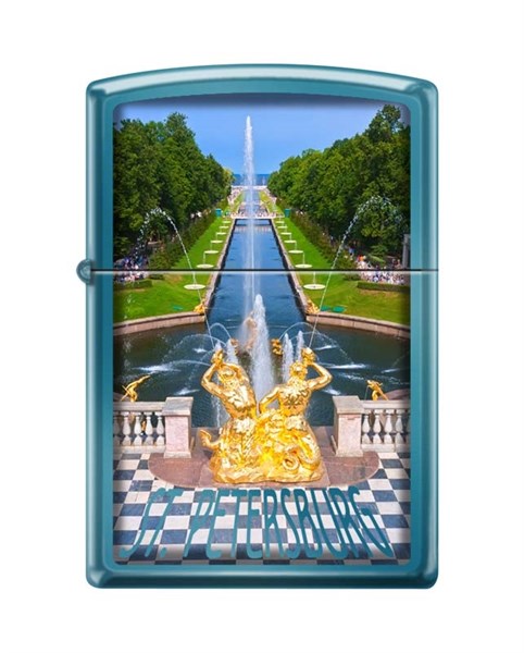 Широкая зажигалка Zippo 20446 PETRODVORETS - фото 95847