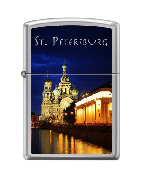Широкая зажигалка Zippo ST PETERSBURG CHURCH 250 - фото 95855