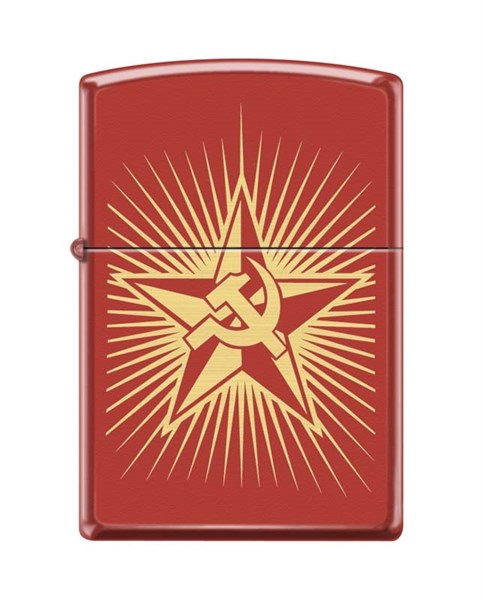 Широкая зажигалка Zippo Russian Hammer Sickle 233 - фото 95863