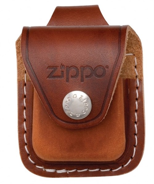 Чехол для зажигалки Zippo LPLB коричневый с ремешком - фото 96023