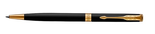 Ручка шариковая тонкая  Essential Sonnet Matte Black GT Паркер (Parker) 1931520 - фото 96990