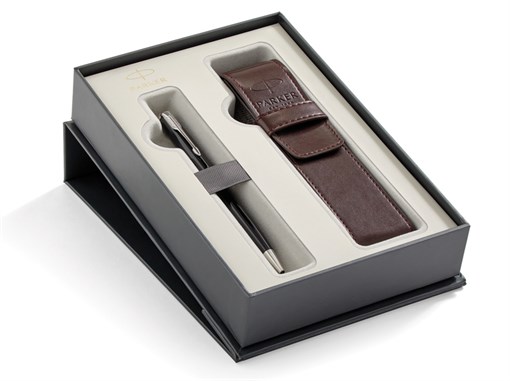 Набор: Шариковая ручка Sonnet Black Lacquer CT + чехол из экокожи Паркер (Parker) 2018900 - фото 97046