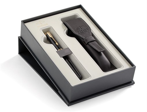 Набор: Перьевая ручка Sonnet Black Lacquer GT + чехол из экокожи Паркер (Parker) 2018971 - фото 97047