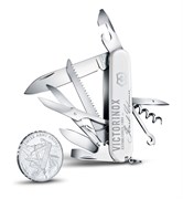 Набор: нож перочинный Huntsman и серебряная монета Викторинокс (Victorinox) 1.1918.J18