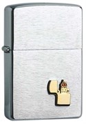 Зажигалка Зиппо (Zippo), с покрытием Brushed Chrome, латунь/сталь, серебристая, матовая, 36x12x56 мм
