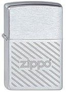 Зажигалка Зиппо (Zippo) Stripes, с покрытием Brushed Chrome, латунь/сталь, серебристая, матовая, 36x12x56 мм