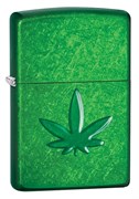 Зажигалка Зиппо (Zippo) Classic с покрытием Meadow™, латунь/сталь, зелёная, глянцевая, 36x12x56 мм
