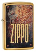 Зажигалка Zippo Rusty Plate с покрытием Brushed Brass, 29879