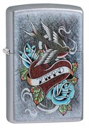 Зажигалка Зиппо (Zippo) Vintage Tattoo с покрытием Street Chrome™, 29874