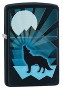 Зажигалка Zippo Wolf and Moon с покрытием Black Matte, 29864