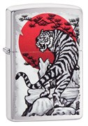 Зажигалка Zippo Asian Tiger с покрытием Brushed Chrome, 29889