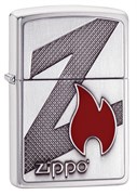 Зажигалка Зиппо (Zippo) Classic с покрытием Brushed Chrome, латунь/сталь, серебристая, матовая, 36x12x56 мм