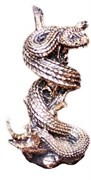 Фигурка декоративная Змея на ветке (золото), L8W10H16 см