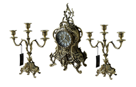 Часы каминные с канделябрами в наборе Дон Луиш, антик BP-25050-A