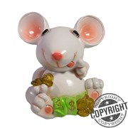Копилка Мышка Боня (белый) L10 W10,5 H12 см