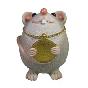 Фигурка декоративная Мышка с подвеской 10 рублей (серый) L6,5 W8 H9 см