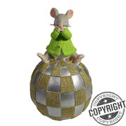 Копилка Мышка на шаре (серый) L11 W11 H18 см