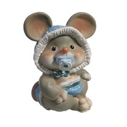 Фигурка декоративная Мышонок-малыш с пустышкой (серый) L6,5 W8 H9 см