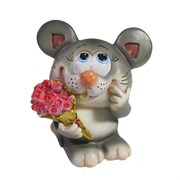 Копилка Мышонок с букетом L9W12H13