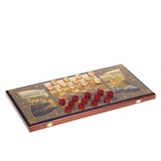 Игра настольная 2 в1 (нарды, шашки) "Гусарские" L60 W30 H3,5см
