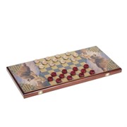 Игра настольная 2 в1 (нарды, шашки) "Волки" L60 W30 H3,5см