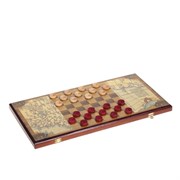 Игра настольная 2 в1 (нарды, шашки)   "Морская" , L60 W30 H3,5см