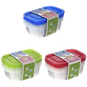 Контейнер для пищевых продуктов, набор из 3-х шт, L18 W12 H5,5 см