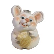 Фигурка декоративная Мышонок Жора (белый) L6,5 W6 H10 см