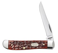 Нож перочинный Zippo Chestnut Bone Standard Jigged Mini Trapper 89 мм 50568