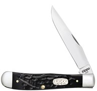 Нож перочинный Зиппо (Zippo) Rough Black Synthetic Trapper, 105 мм 50571 + Зажигалка Зиппо (Zippo) 207