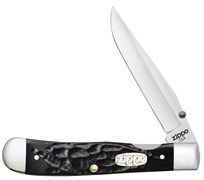 Нож перочинный Зиппо (Zippo) Rough Black Synthetic Trapperlock, 105 мм 50577 + Зажигалка Зиппо (Zippo) 207