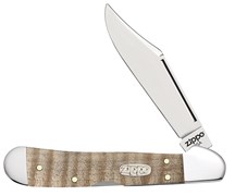 Нож перочинный Зиппо (Zippo) Natural Curly Maple Mini CopperLock, 92 мм 50621 + Зажигалка Зиппо (Zippo) 207