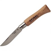 Нож Опинель (Opinel) №4, нержавеющая сталь, рукоять из бука