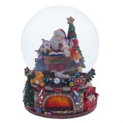 Фигурка декоративная в стекл. шаре с муз. "Дед Мороз", D15; L15 W15 H20,5 см 743530