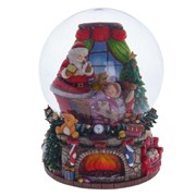 Фигурка декоративная в стекл. шаре с муз. "Дед Мороз", D15; L15 W15 H20,5 см 743531