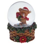 Фигурка декоративная в стекл. шаре "Мишка", D6,5;  L7 W7 H9 см