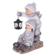 Фигурка декоративная "Дети на санках" L39 W20 H47,5 см 743819