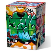 Табурет картонный сборный graffiti