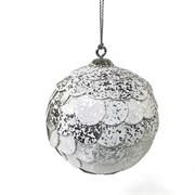Шар новогодний декоративный paper ball, серебристый мрамор