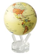 Глобус самовращающийся Mova Globe d12 см с  политической картой Мира, цвет бежевый