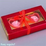 Подарочный набор с двумя аромо-свечами, розовый
