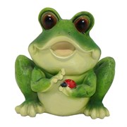 Фигура садовая Лягушка с божьей коровкой L20W16H20.5 см.