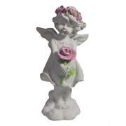 Изделие декоративное Ангел с розой цвет: акрил L6W6.5H12.5см