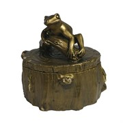 Шкатулка Лягушка на пне (золото) L11W11H11