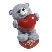 Копилка Мишка серый с сердечком L15W15H23см