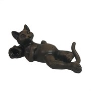 Фигура декоративная Кот черный отдыхает L18W9H9см