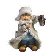 Фигура декоративная Мальчик в тулупе с фонарем L7W11H13,5
