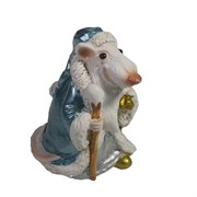 Фигурка декоративная Крыс-Мороз (голубой) L6 W5 H7 см