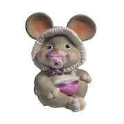 Фигурка декоративная Мышка-малышка с пустышкой (серый) L6,5 W8 H9 см